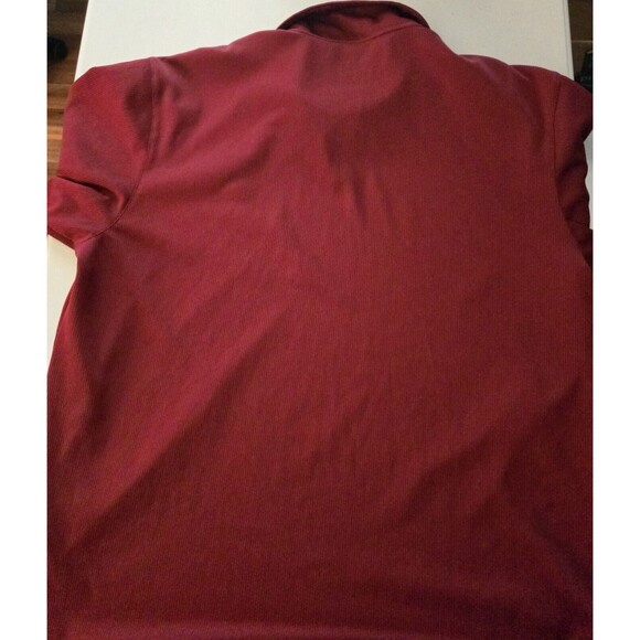 Adidas Golf Polo Shirt Athletic Red Polyester Size Large Mens - Picture 6 of 9